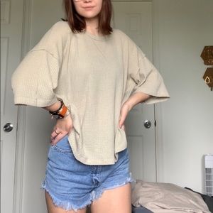 Wishlist Waffle Knit Drop Shoulder T-Shirt